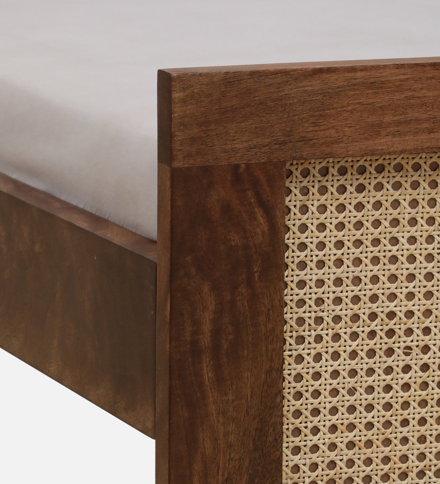 Mango Wood King Size Bed In Rustic Teak Finish