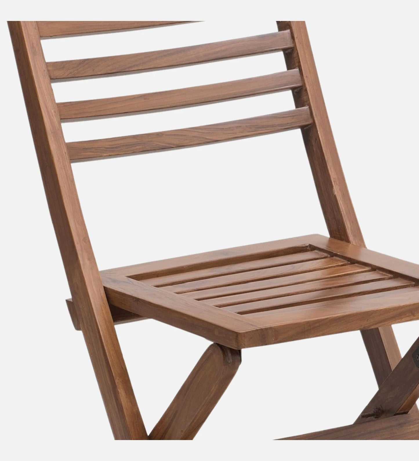 Portico Solid Wood Folding Chair In Teak Finish (Set of 2)