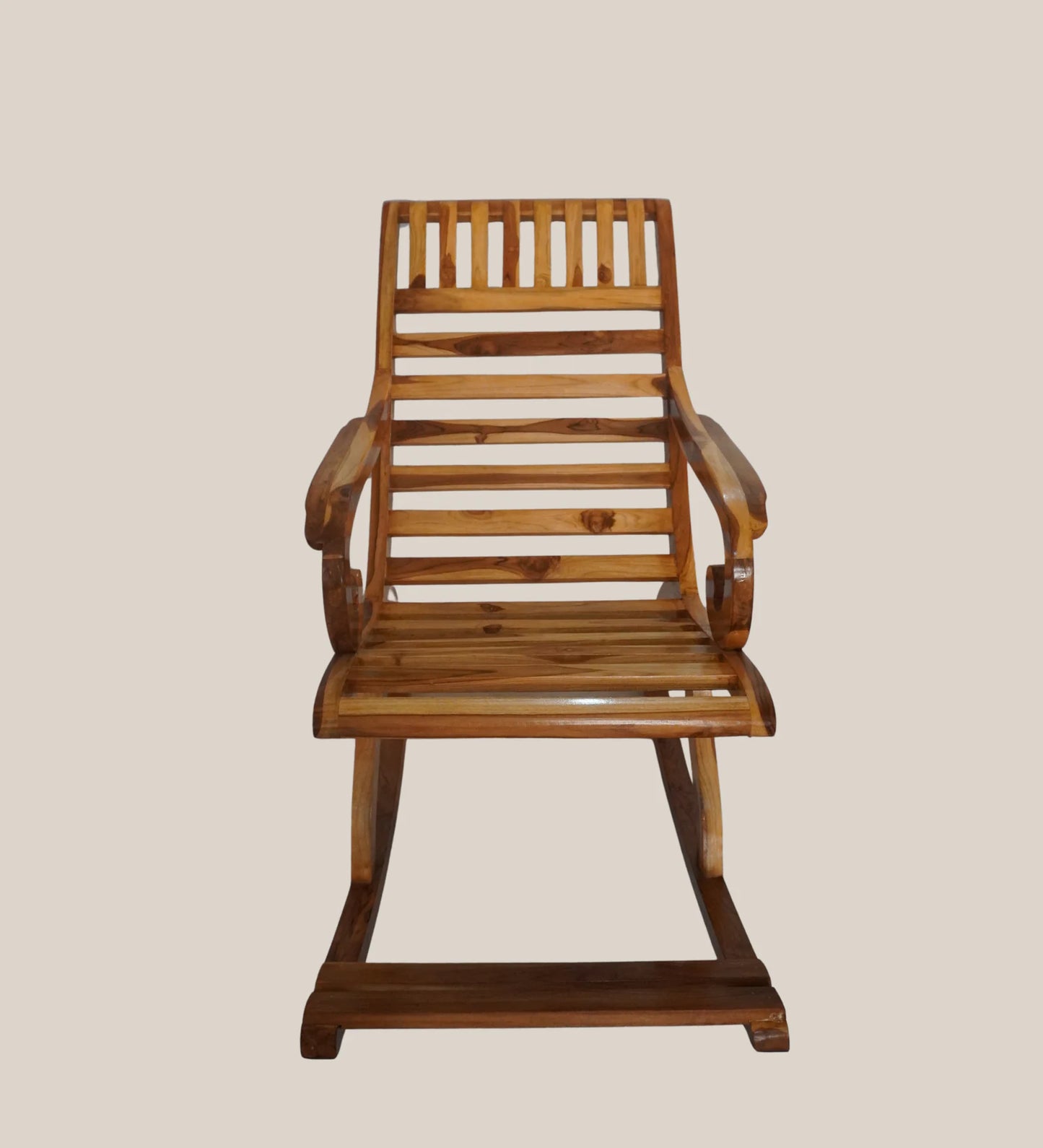 Teak Wood Rocking Chair in Natural Colour
