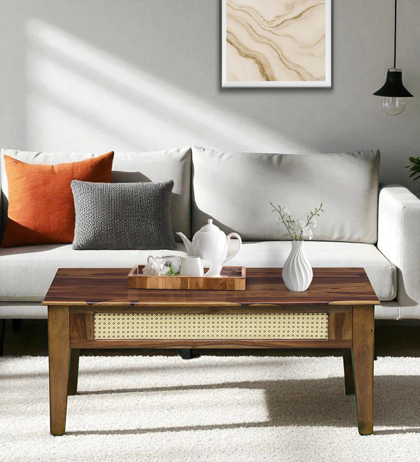Sheesham Wood Coffee Table In Provincial Teak Finish