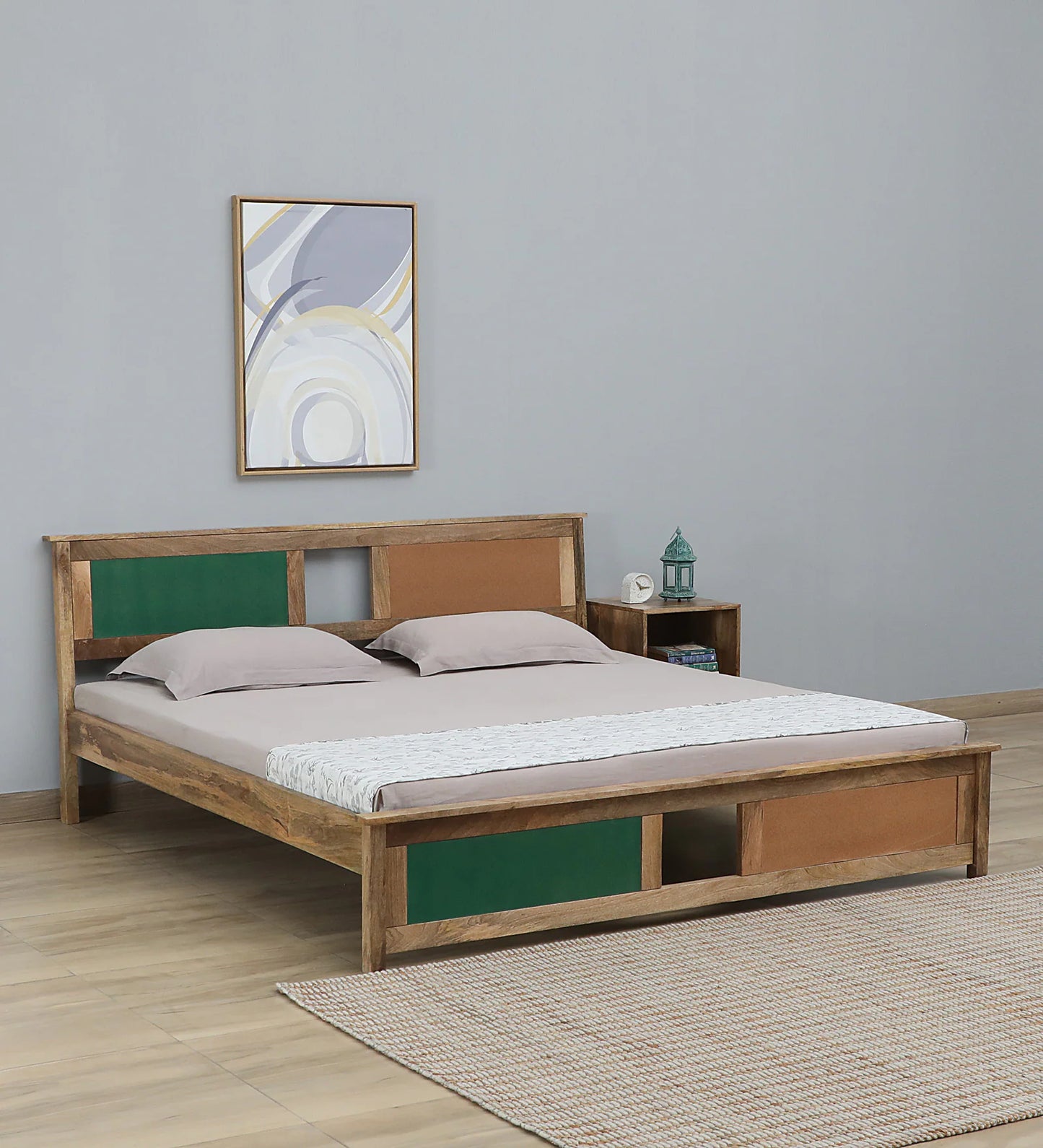Mango Wood King Size Bed In Natural Finish