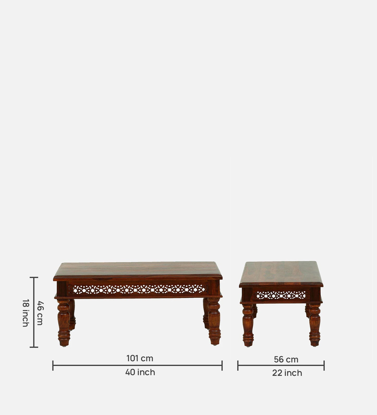 Sheesham Wood Coffee Table (Small) In Scratch Resistant Honey Oak Finish