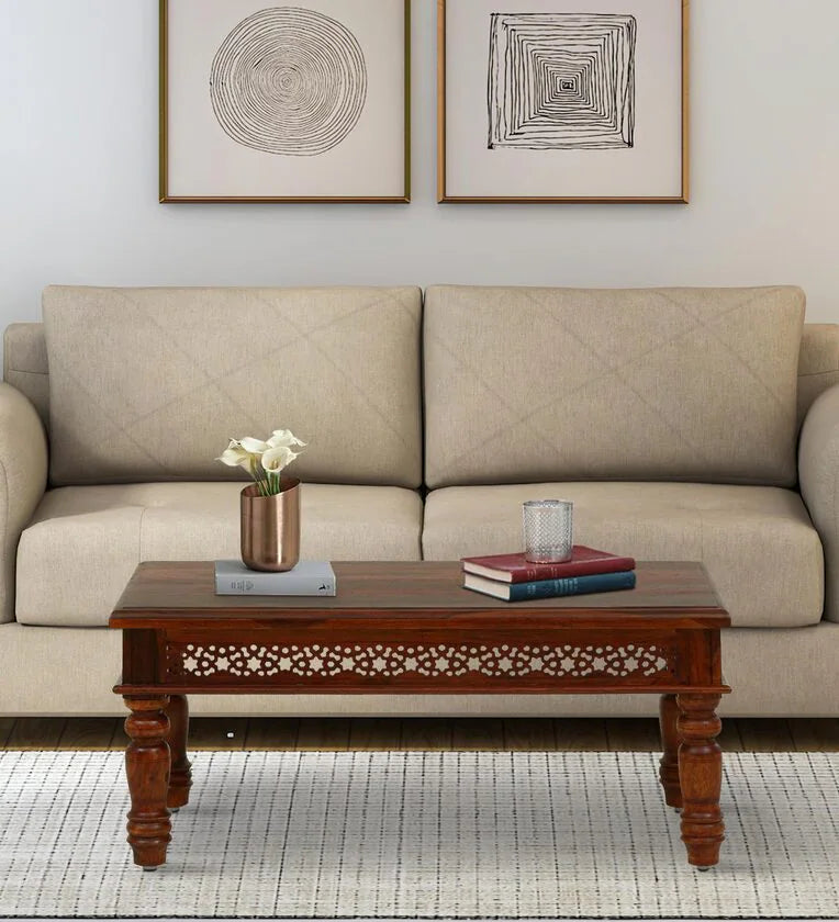 Sheesham Wood Coffee Table (Small) In Scratch Resistant Honey Oak Finish
