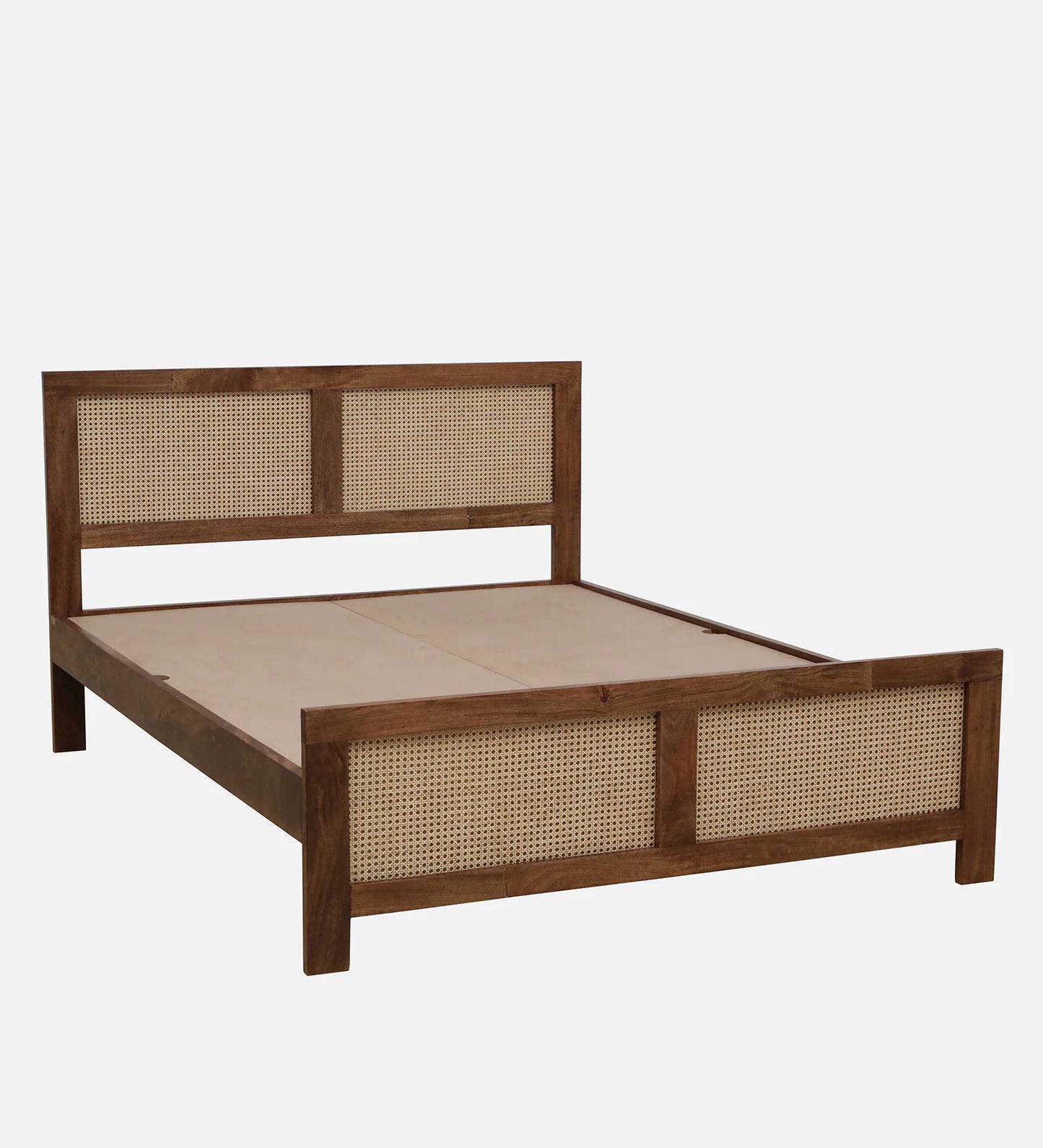 Mango Wood King Size Bed In Rustic Teak Finish