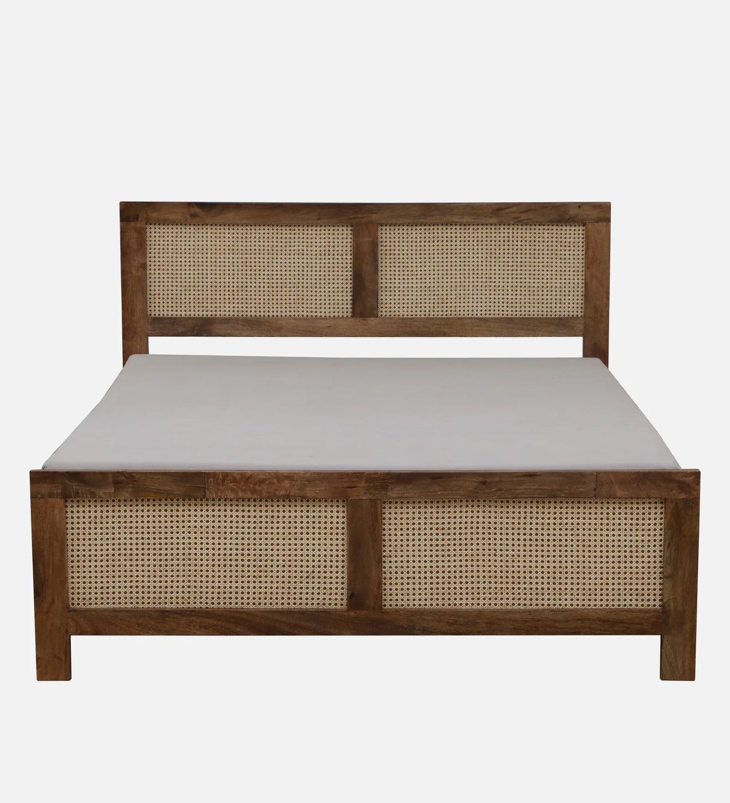 Mango Wood King Size Bed In Rustic Teak Finish With Box Storage