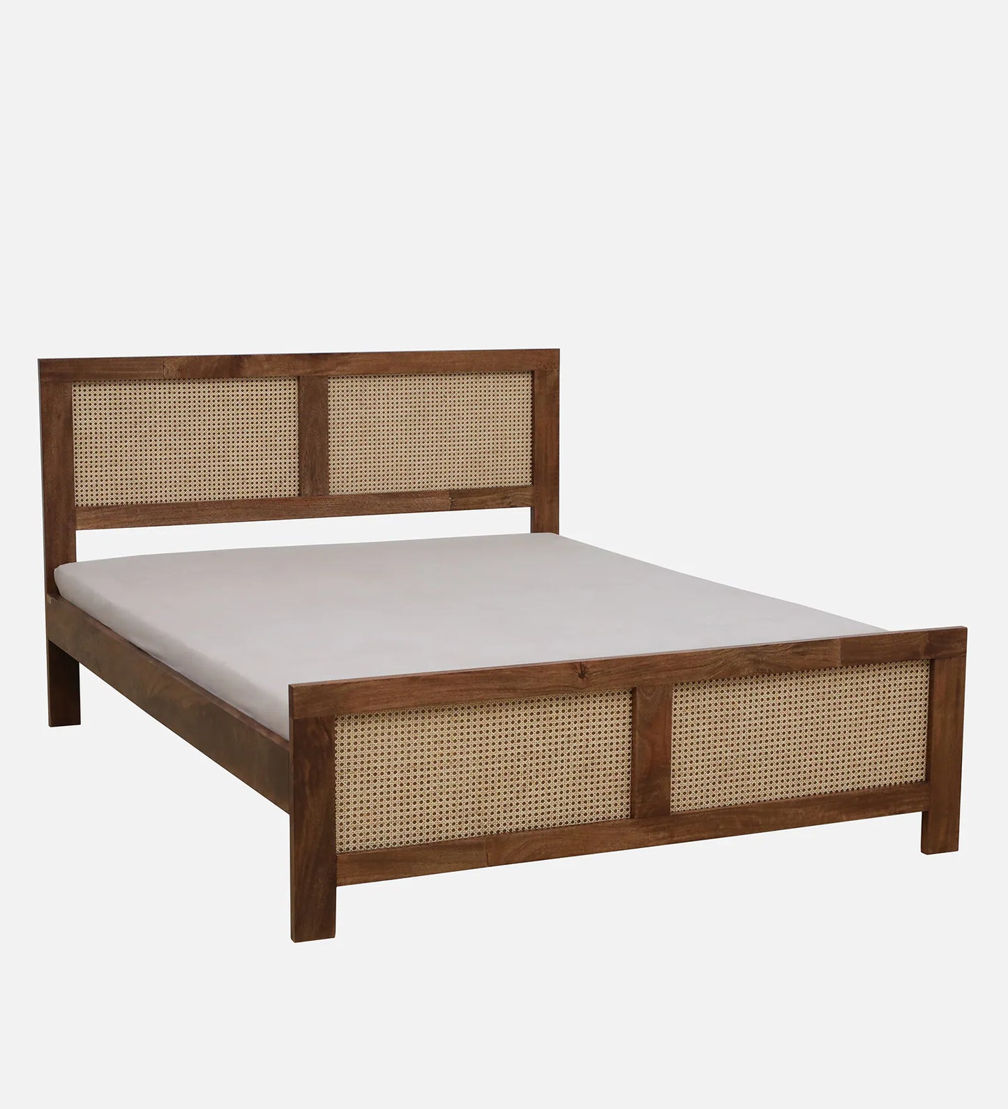 Mango Wood King Size Bed In Rustic Teak Finish