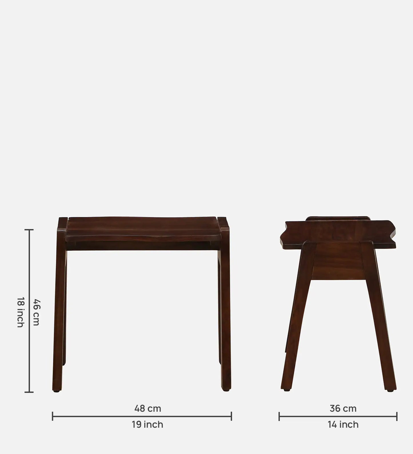 Sheesham Wood Folding Chair In Provincial Teak Finish With End Table