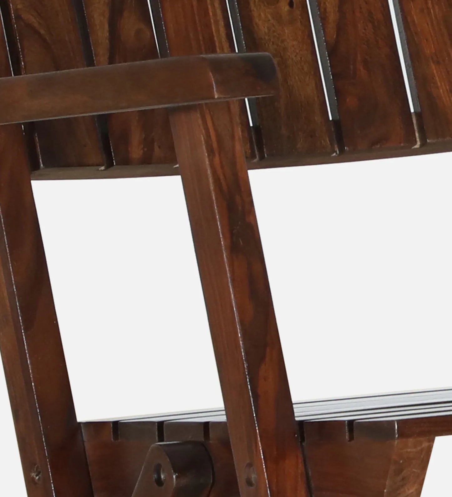 Sheesham Wood Folding Chair In Provincial Teak Finish With End Table