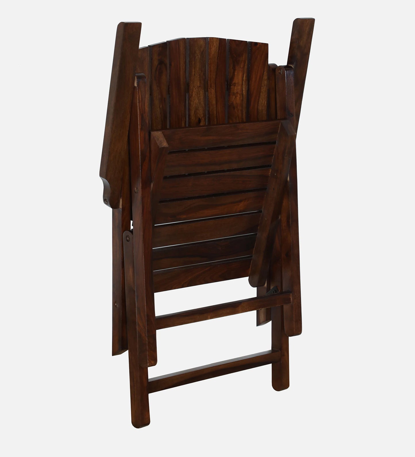 Sheesham Wood Folding Chair In Provincial Teak Finish With End Table