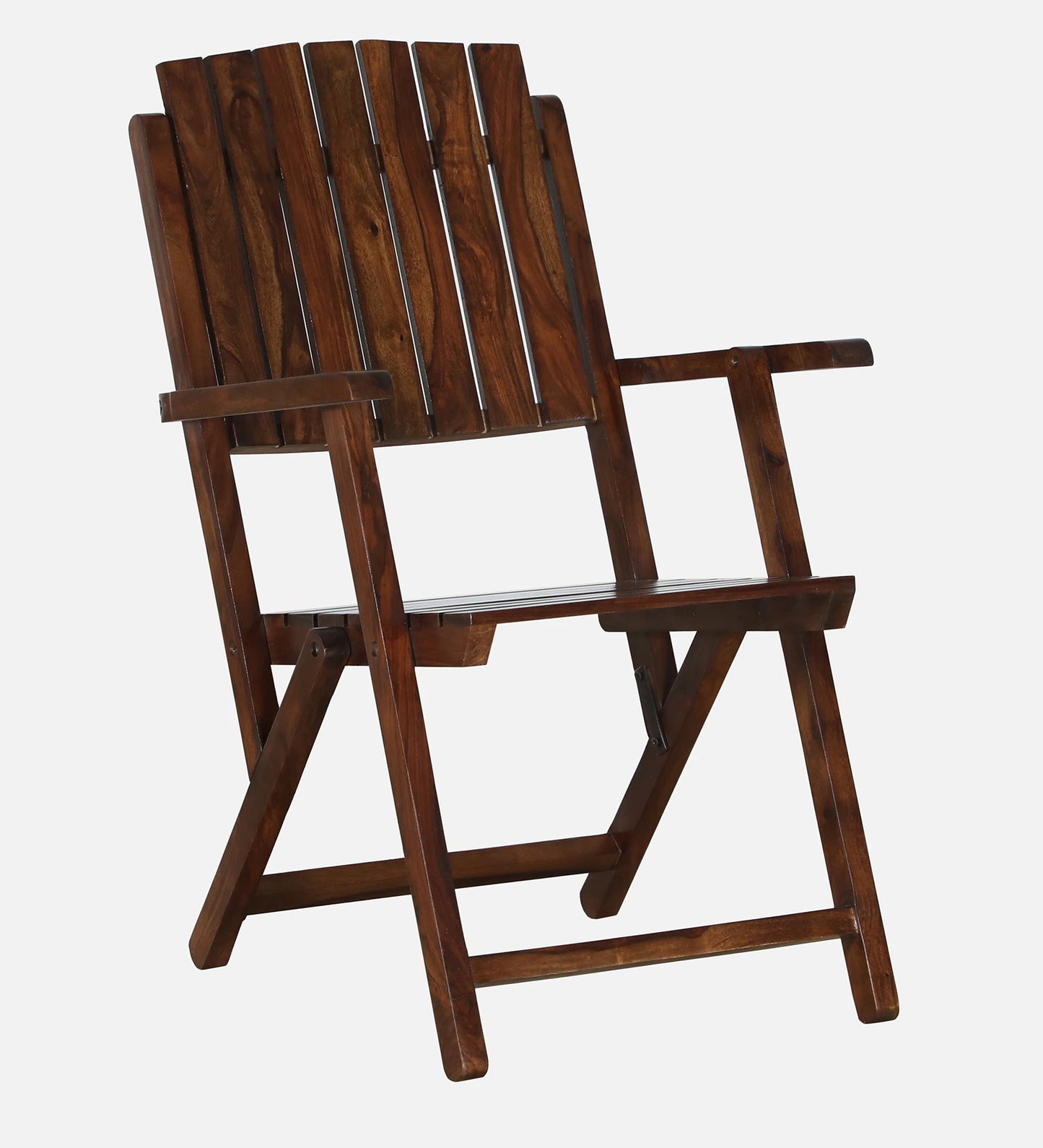 Sheesham Wood Folding Chair In Provincial Teak Finish With End Table
