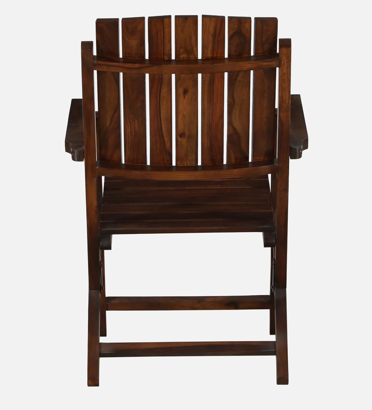 Sheesham Wood Folding Chair In Provincial Teak Finish With End Table