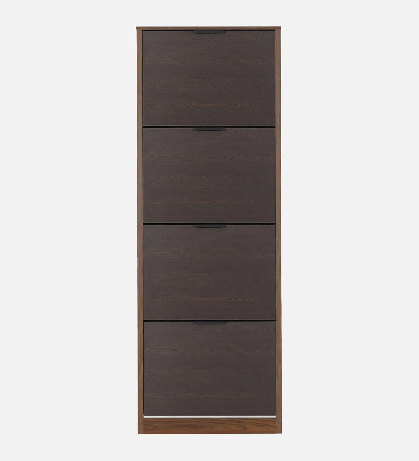 4 Tier Tilt Out Shoe Rack in Walnut and Wenge Finish