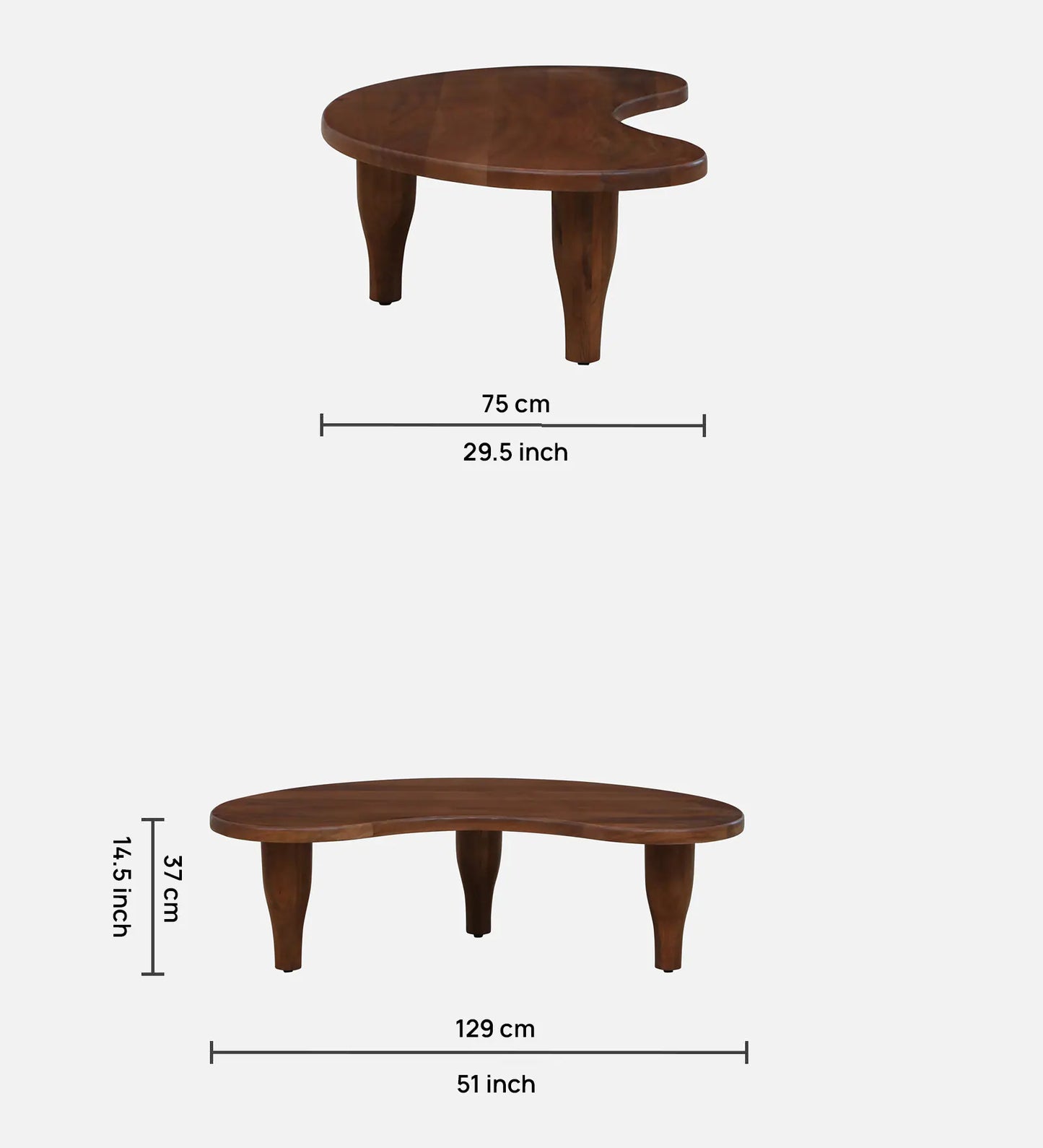 Solid Wood Coffee Table In Teak Finish