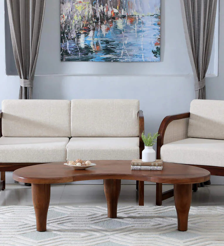 Solid Wood Coffee Table In Teak Finish