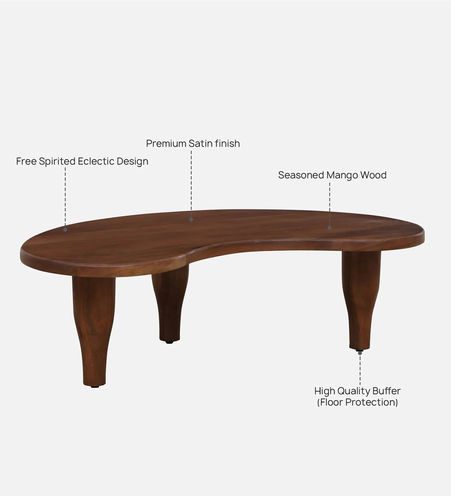 Solid Wood Coffee Table In Teak Finish