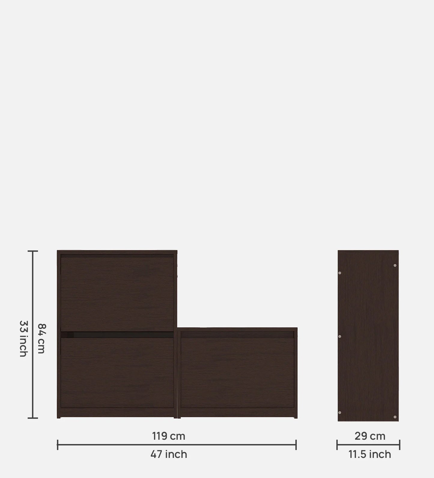 Tilt Out Shoe Rack in Columbia Walnut Finish