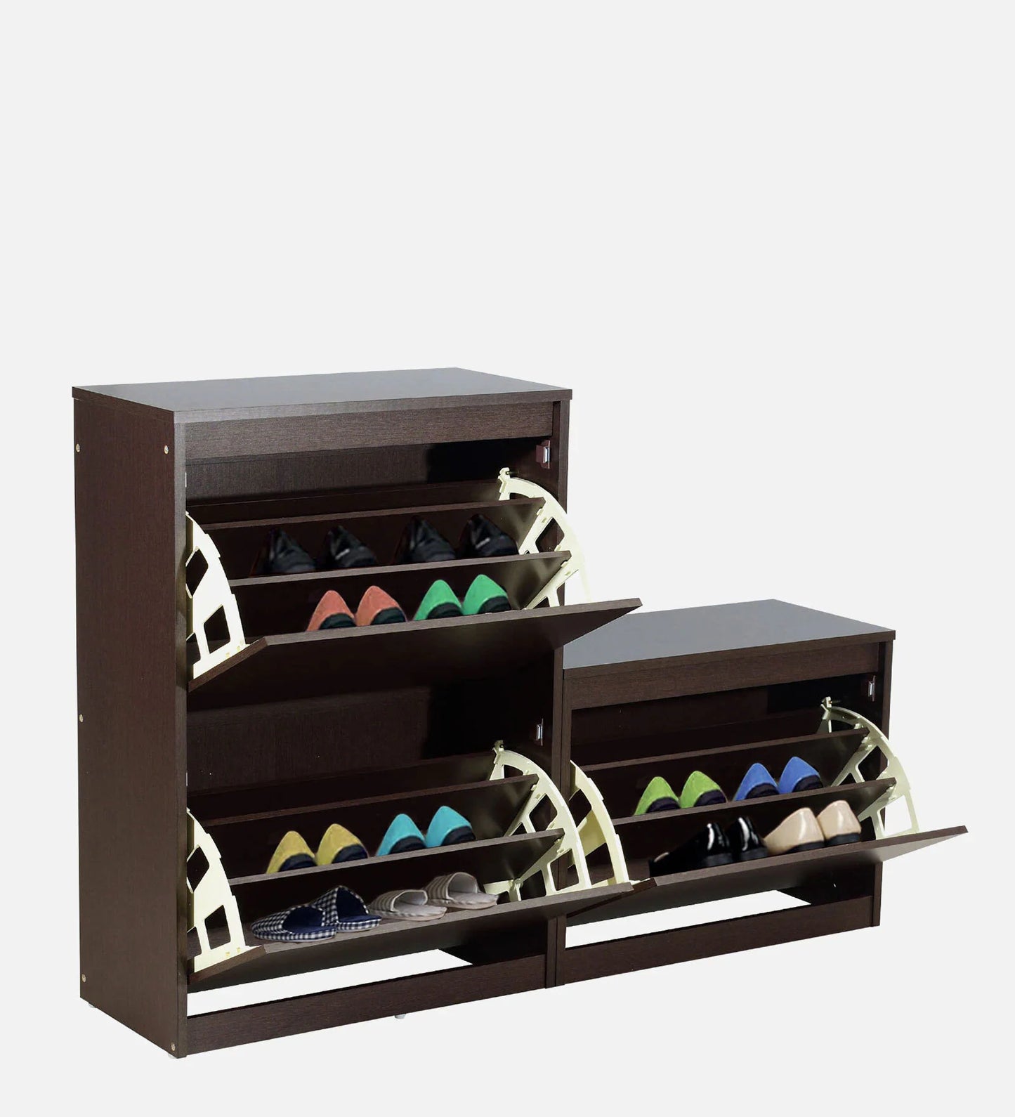 Tilt Out Shoe Rack in Columbia Walnut Finish