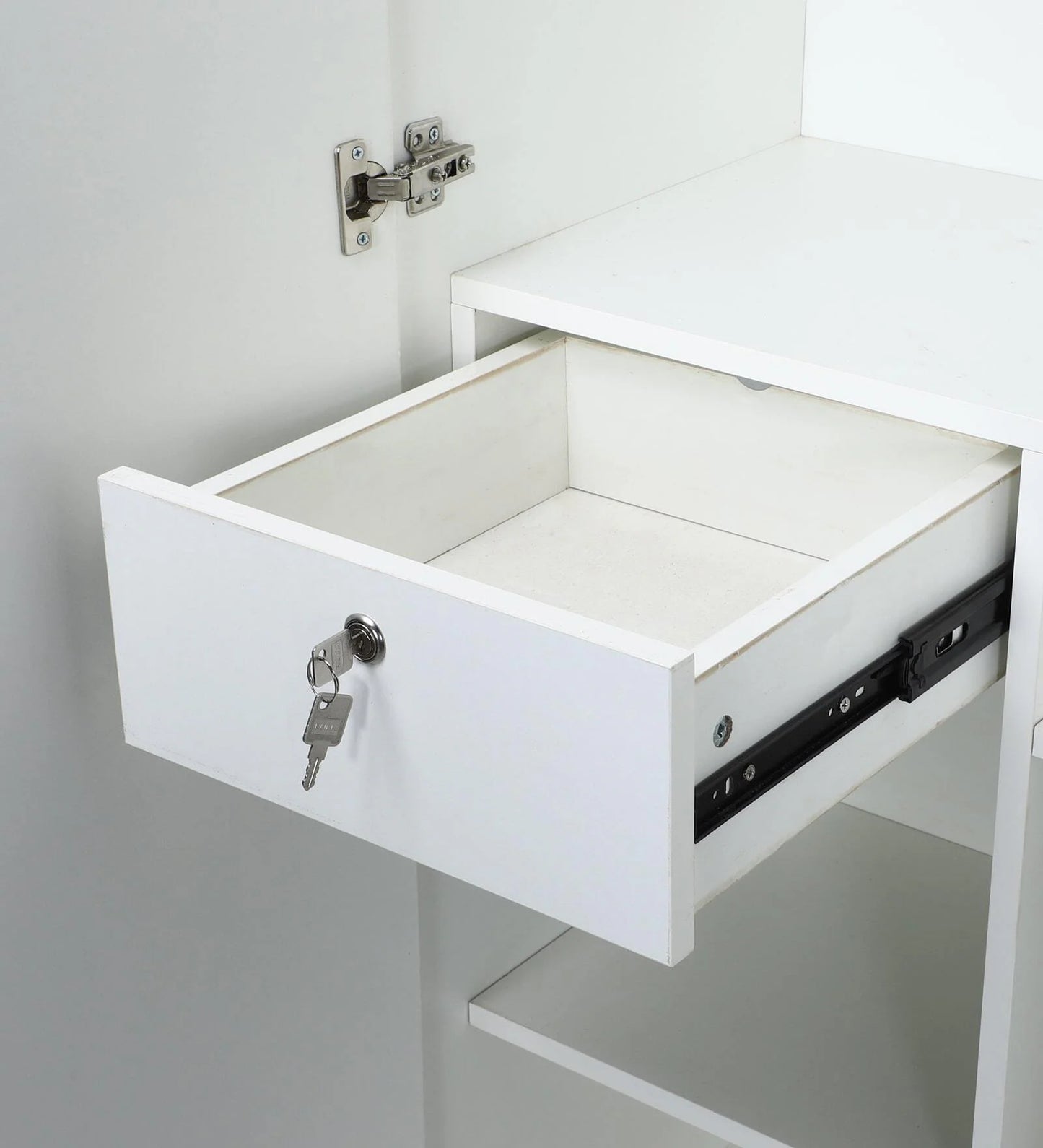 2 Door Wardrobe In Off White Finish With Drawer