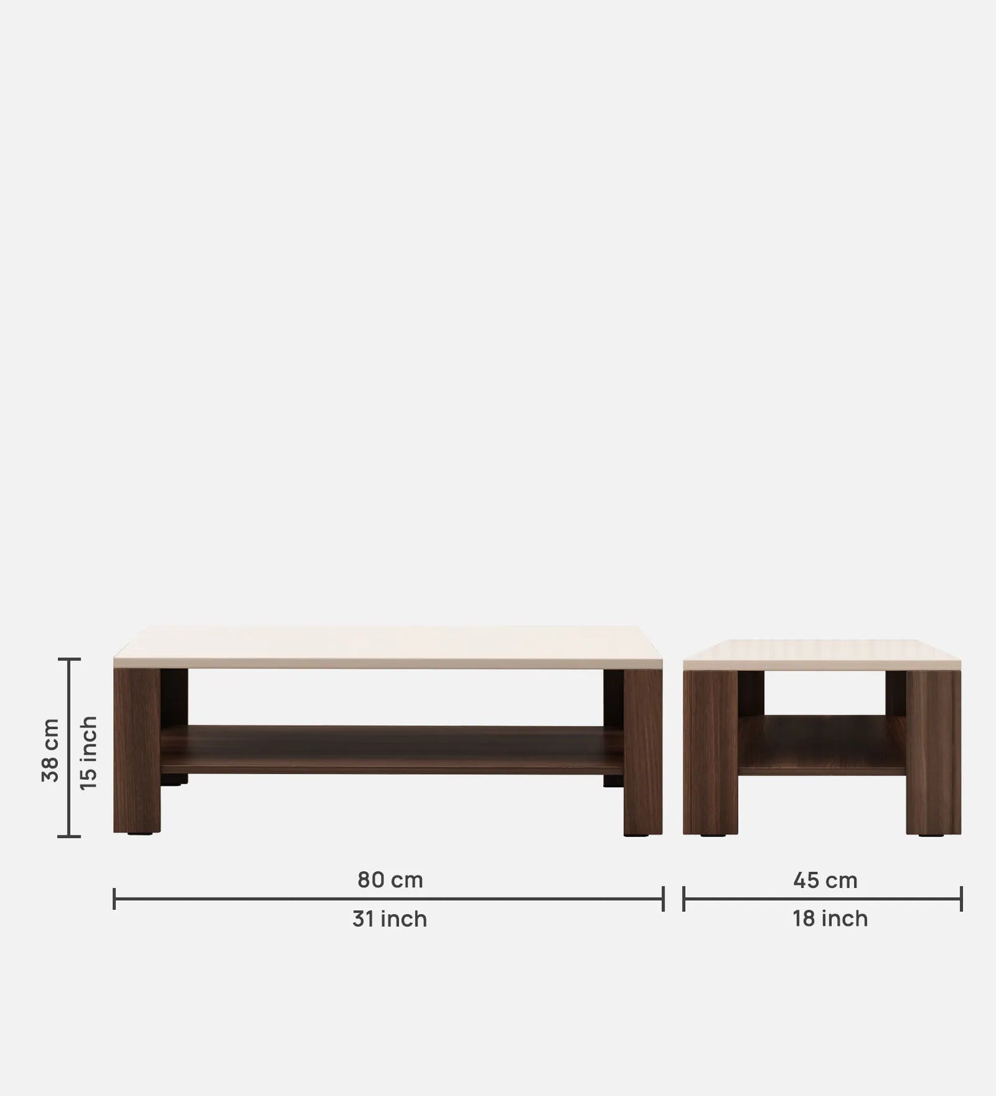 Wood Coffee Table in Dark Acacia Finish