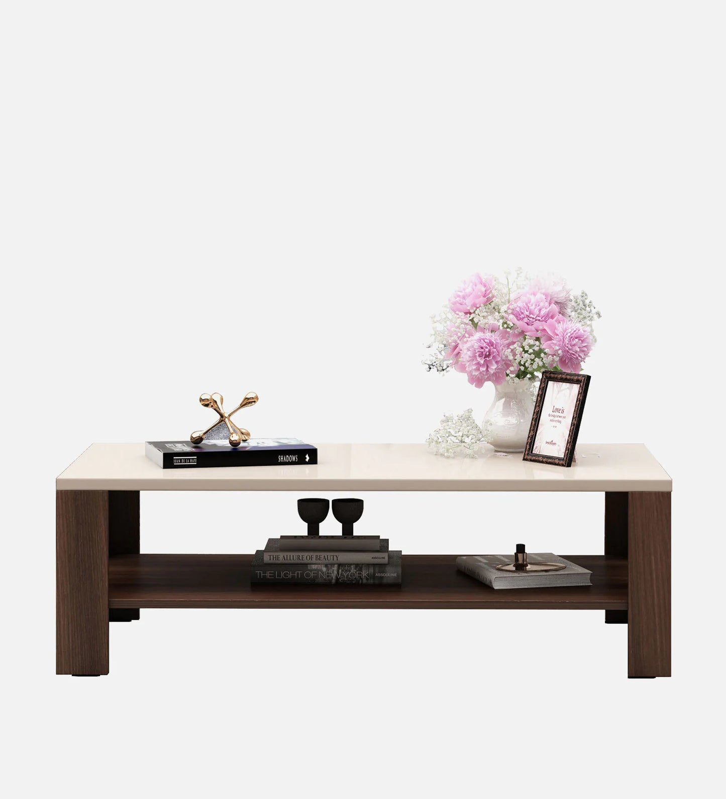 Wood Coffee Table in Dark Acacia Finish