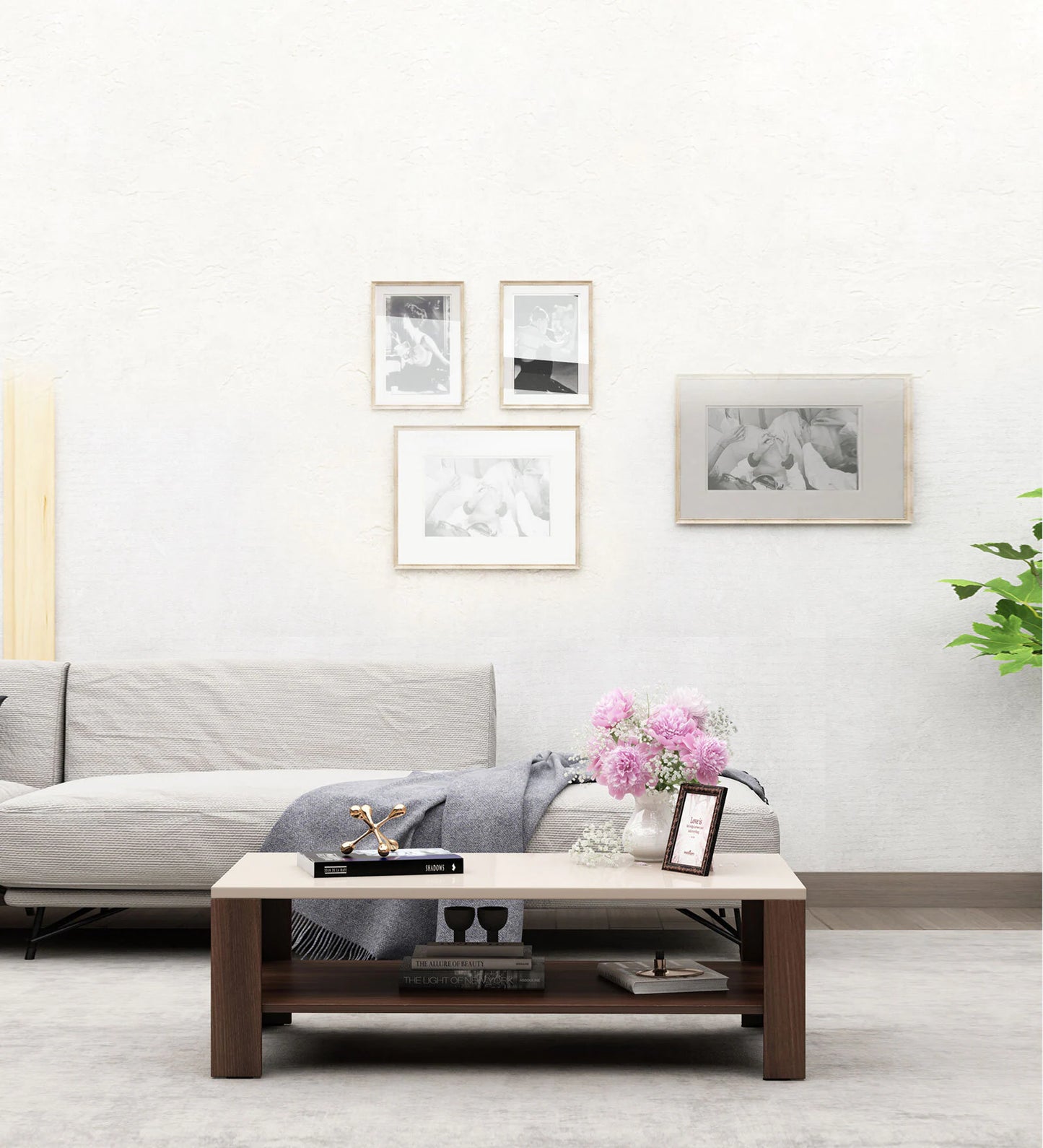 Wood Coffee Table in Dark Acacia Finish