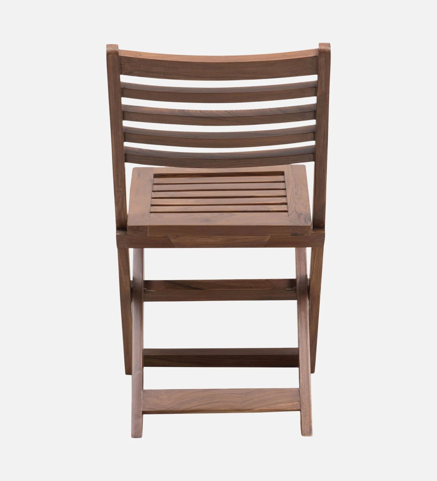 Portico Solid Wood Folding Chair In Teak Finish (Set of 2)