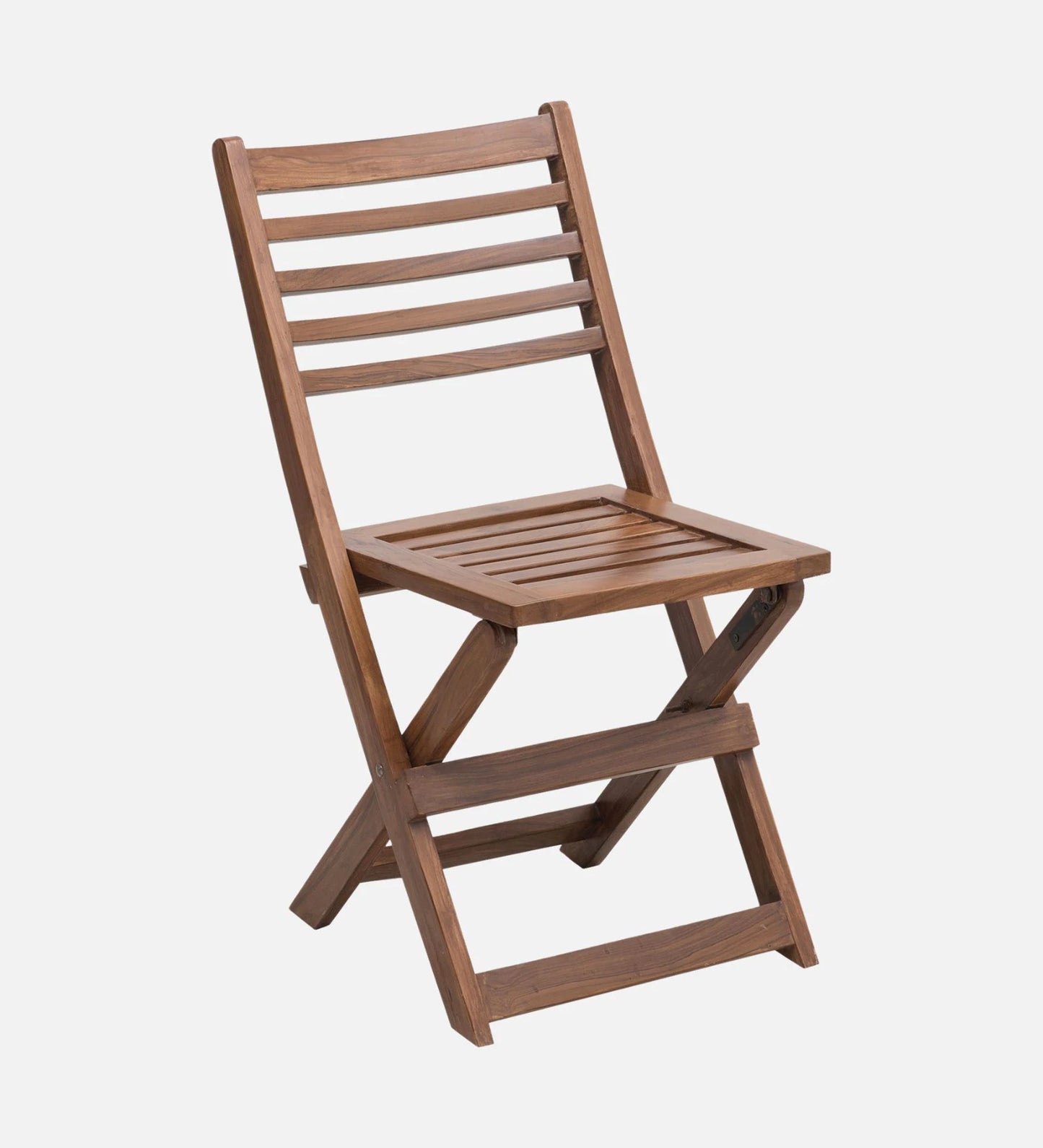 Portico Solid Wood Folding Chair In Teak Finish (Set of 2)