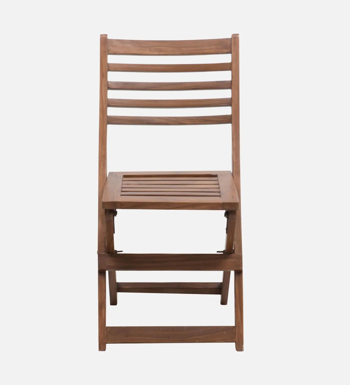 Portico Solid Wood Folding Chair In Teak Finish (Set of 2)