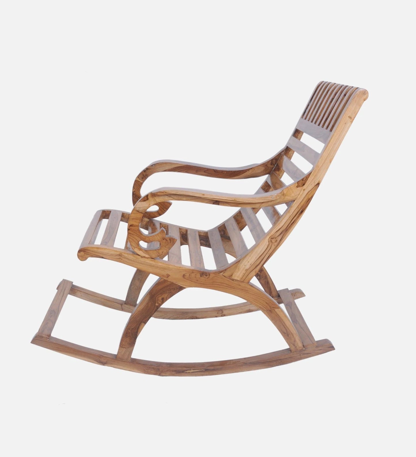 Teak Wood Rocking Chair in Natural Colour